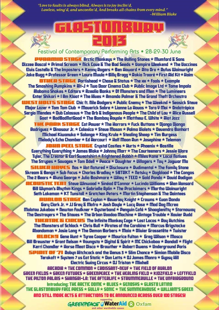 Glastonbury объявляет line-up Glastonbury объявляет line-up